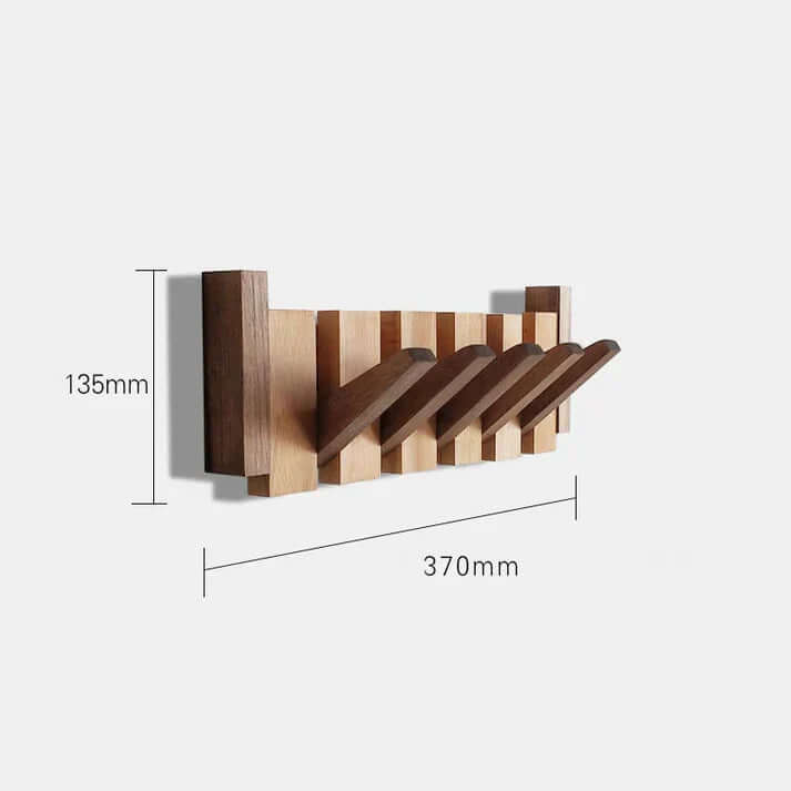 Garderobenleiste Holz, 8 Klapphaken | Klavierdesign, Nussbaum & Buche | Platzsparende Magnethaken für die Diele 9