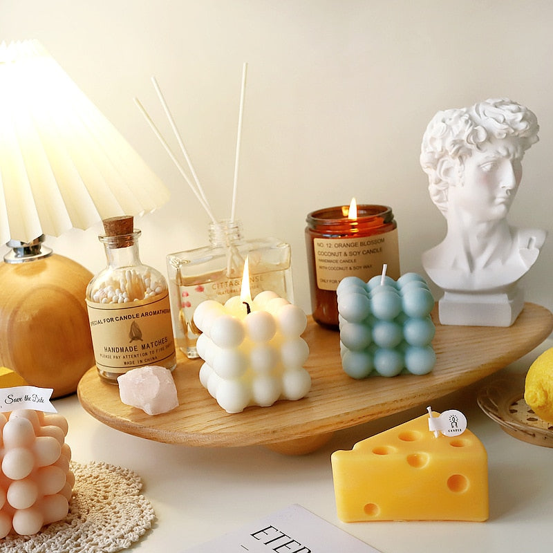 Duftkerzen im Würfeldesign 3er Set | Sojawachs Schmuckkerzen | Langanhaltende Brenndauer & Aromatischer Duft für Wohnzimmer 10