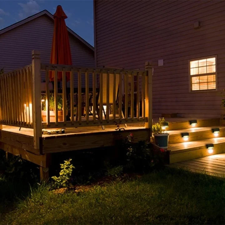 Solar-Stufenleuchten ABS-Gehäuse | 8er Set inkl. 2 Gratis, Auto Ein/Aus | IP44 Wasserdicht für Garten, Wege & Treppen 2
