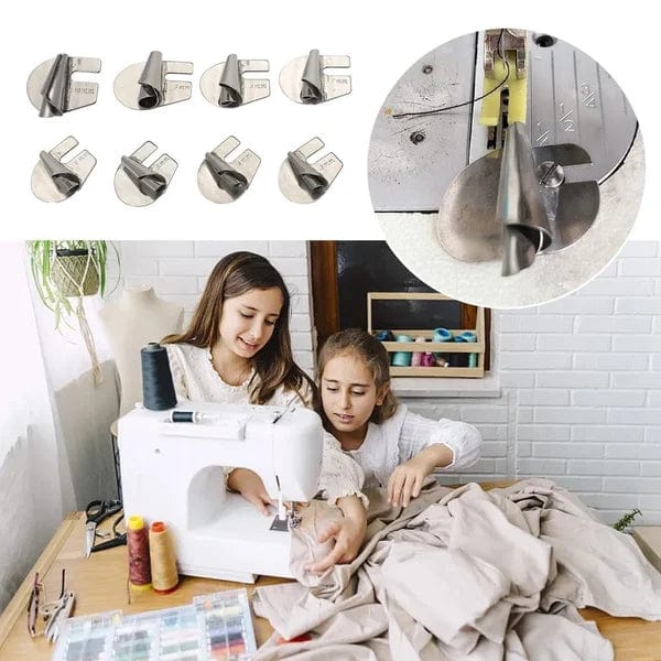 Rollsaum-Nähfuß-Set Edelstahl 8-teilig | 3 bis 10 mm Größen | Präzise Säume für feine bis starke Stoffe ohne Verrutschen 11