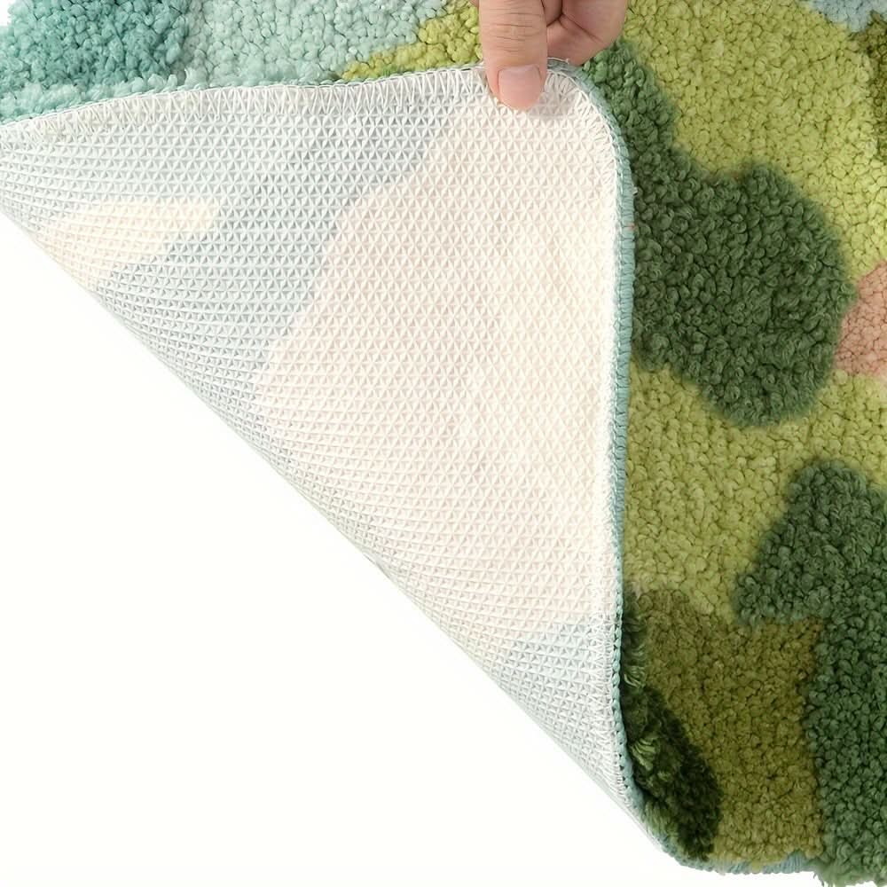 Saugstarke Badematte Mikrofaser mit Blumenmuster | Rutschfeste Unterseite für sicheren Halt | Maschinenwaschbar & Trocknergeeignet 12