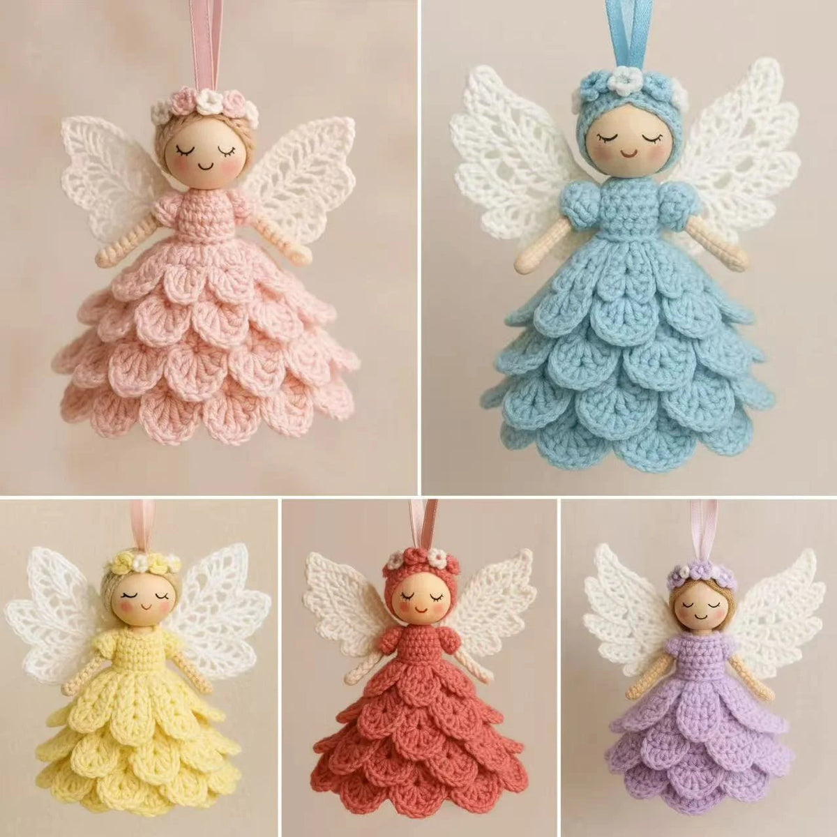 DIY Häkelset Engel-Ornament | 2er Set Garn inkl. Schritt-für-Schritt-Anleitung | Weiches Garn für Weihnachtsdeko und Geschenk 11