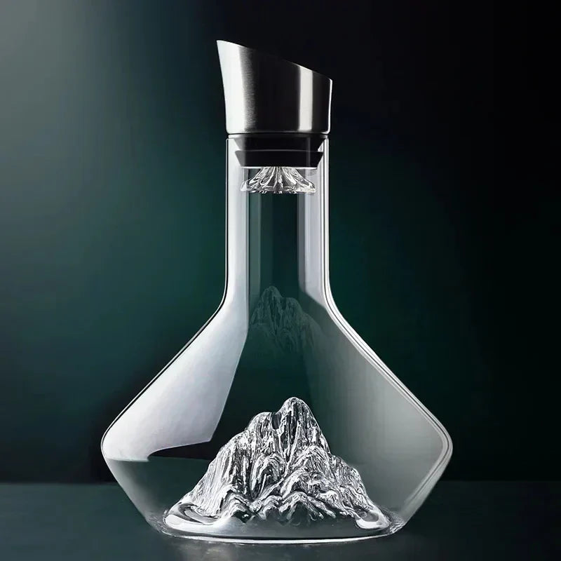 Kristall Weindekanter Bleifrei | Eisberg-Design mit 1500 ml Fassungsvermögen | Für Optimale Rotwein-Belüftung und Aroma 1