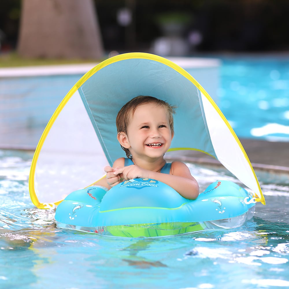 AquaFloaty™ – Baby-Schwimmring mit Sonnendach, tragbar und leicht aufzublasen