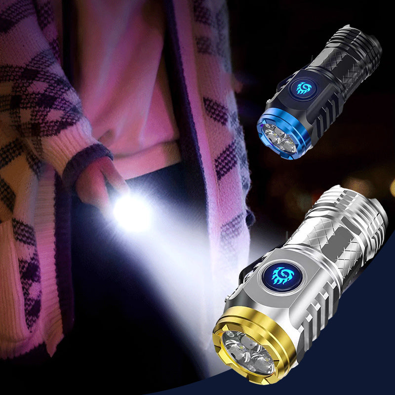 Mini-Taschenlampe LED, 20 W | 5 Modi, Froschauge-Linse, stoßfest | 18350 Lithium-Akku, USB-C Schnellladung, wasserdicht 5