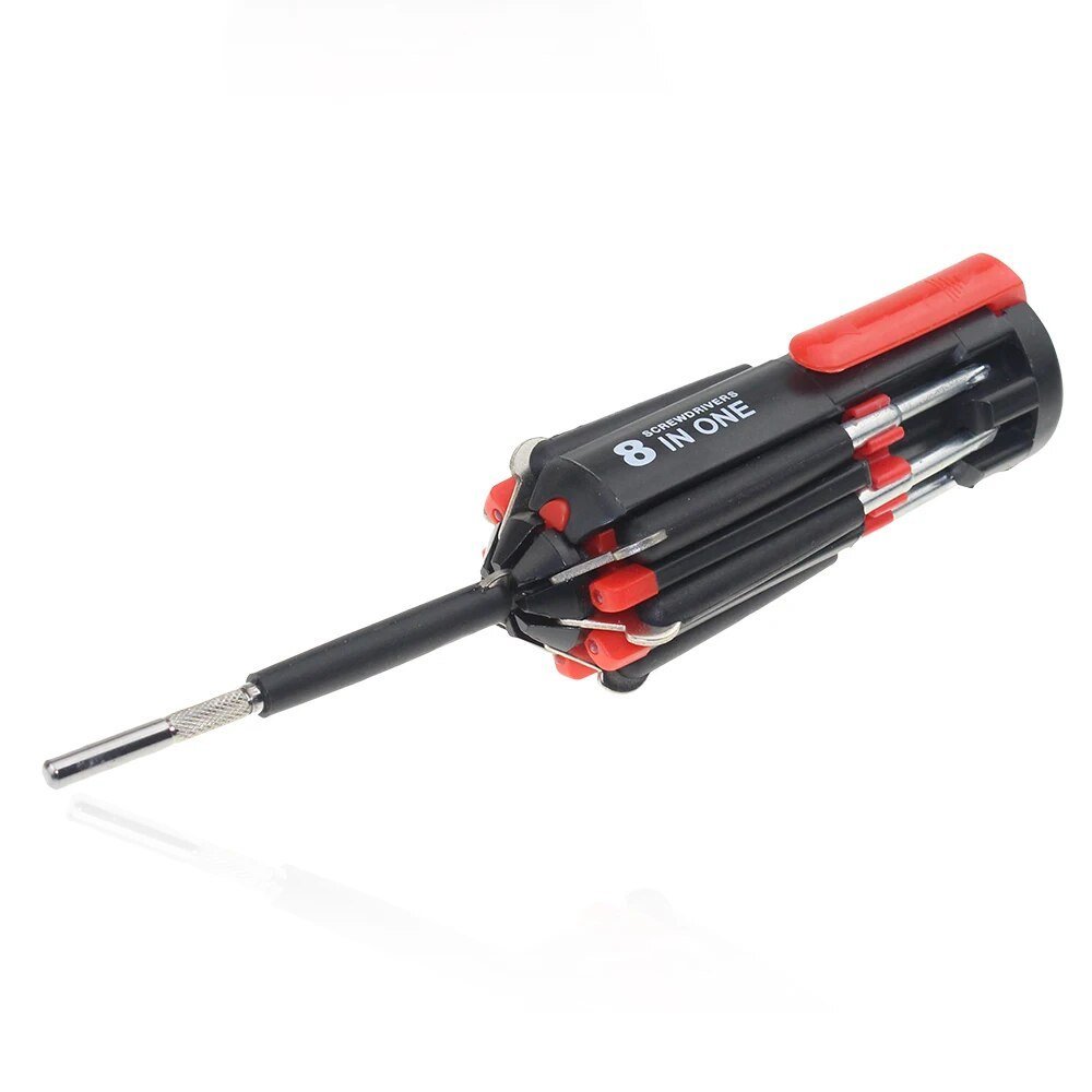 8-in-1 Schraubendreher-Set | Mit Arbeitslicht und LED-Taschenlampe | Kompaktes Werkzeug aus Stahl und Kunststoff 1