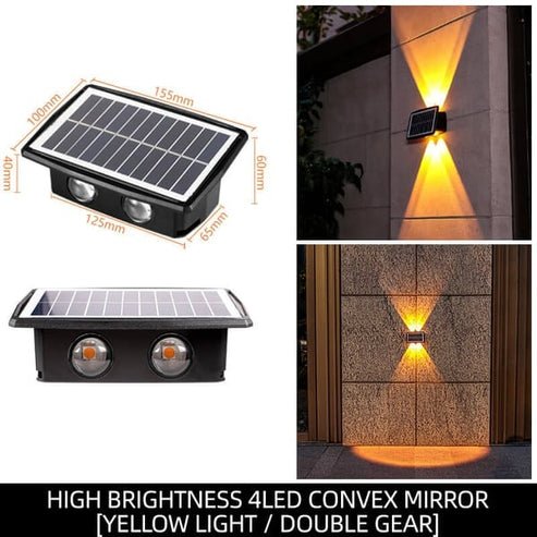 Solar LED Wandleuchte Kunststoff | Auf- und Abwärtsbeleuchtung mit 4 LEDs | Wetterfest IP65, bis zu 8 Stunden Leuchtzeit 6