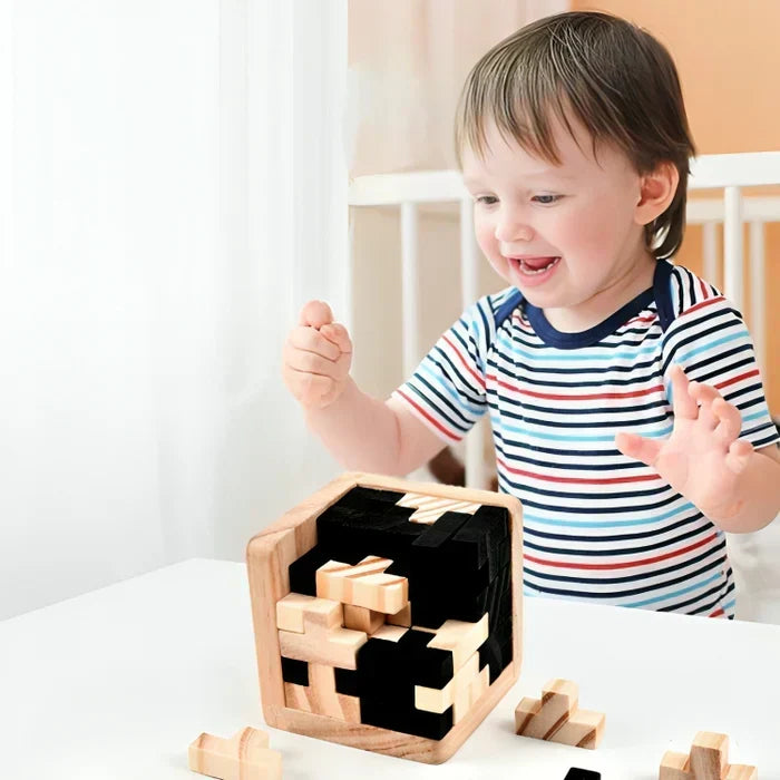 3D Holz-Geduldsspiel aus robustem Holz | Fördert Konzentration und räumliches Denken | Für drinnen und draußen geeignet 2