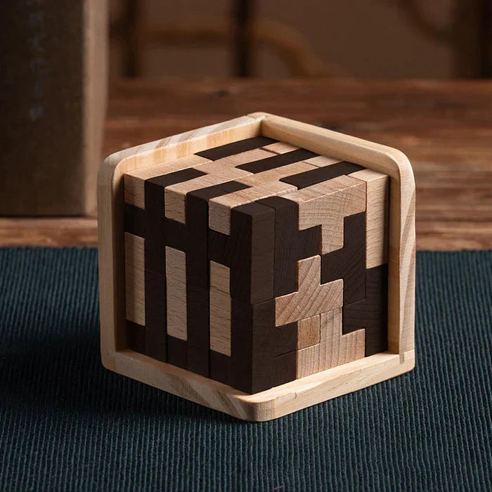 3D Holz-Geduldsspiel aus robustem Holz | Fördert Konzentration und räumliches Denken | Für drinnen und draußen geeignet 5