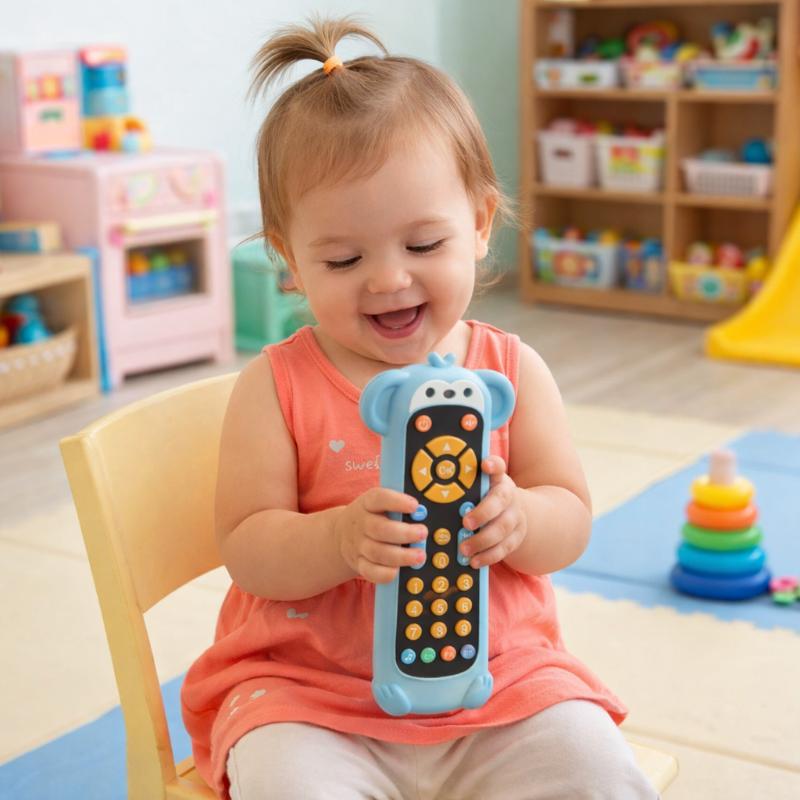 Baby Fernbedienung Spielzeug mit Licht & Musik | Tier-Design, ergonomisch | Schützt echte Fernbedienung & Smartphone 3