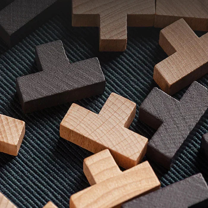 3D Holz-Geduldsspiel aus robustem Holz | Fördert Konzentration und räumliches Denken | Für drinnen und draußen geeignet 6