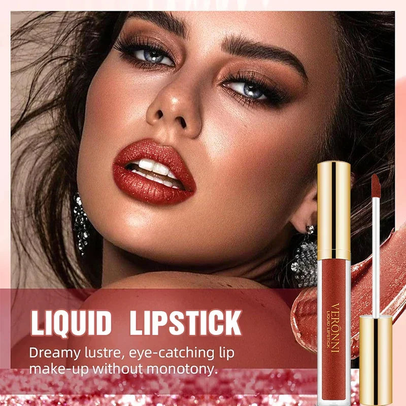 Liquid Lipstick Damen | Langanhaltender Glanz 12 Stunden ohne Abfärben | Mit Kamille & Sojaextrakt für gepflegte, weiche Lippen 14