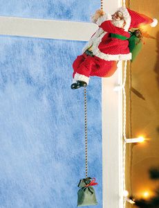 Weihnachtsdeko Weihnachtsmann kletternd mit Jingle-Bells-Melodie