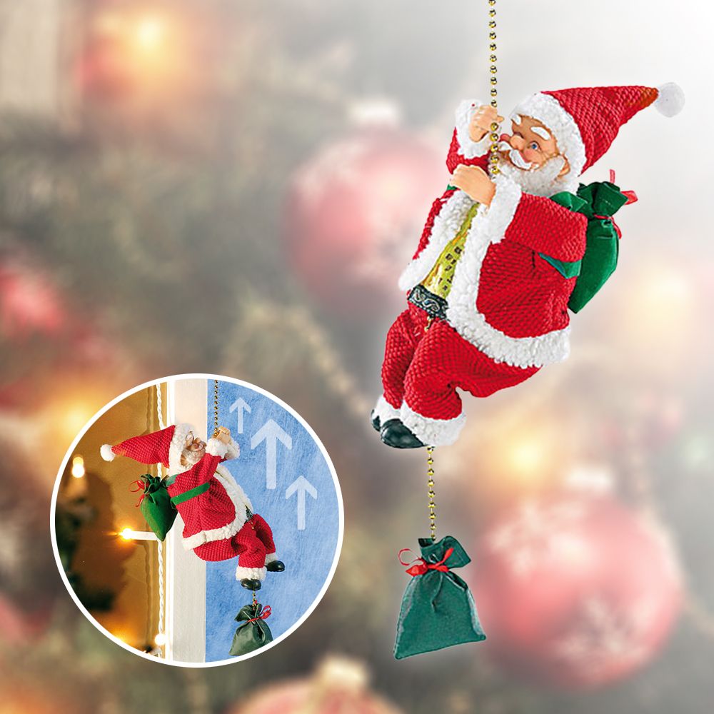 Weihnachtsdeko Weihnachtsmann kletternd mit Jingle-Bells-Melodie