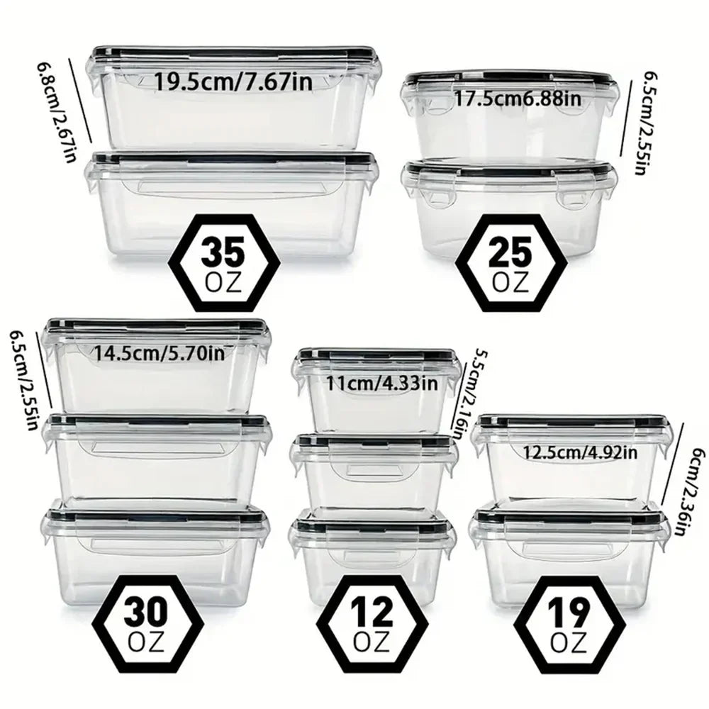 Transparente Frischhaltedosen Set, stapelbar, mit Deckel, verschiedene Größen, BPA-frei Kunststoff