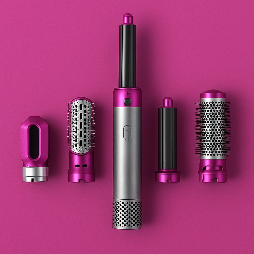 5-in-1 Haarstyler mit Keramikbeschichtung | 5 Aufsätze für Locken, Wellen, Glätte & Föhnen | Gleichmäßige Wärmeverteilung 1