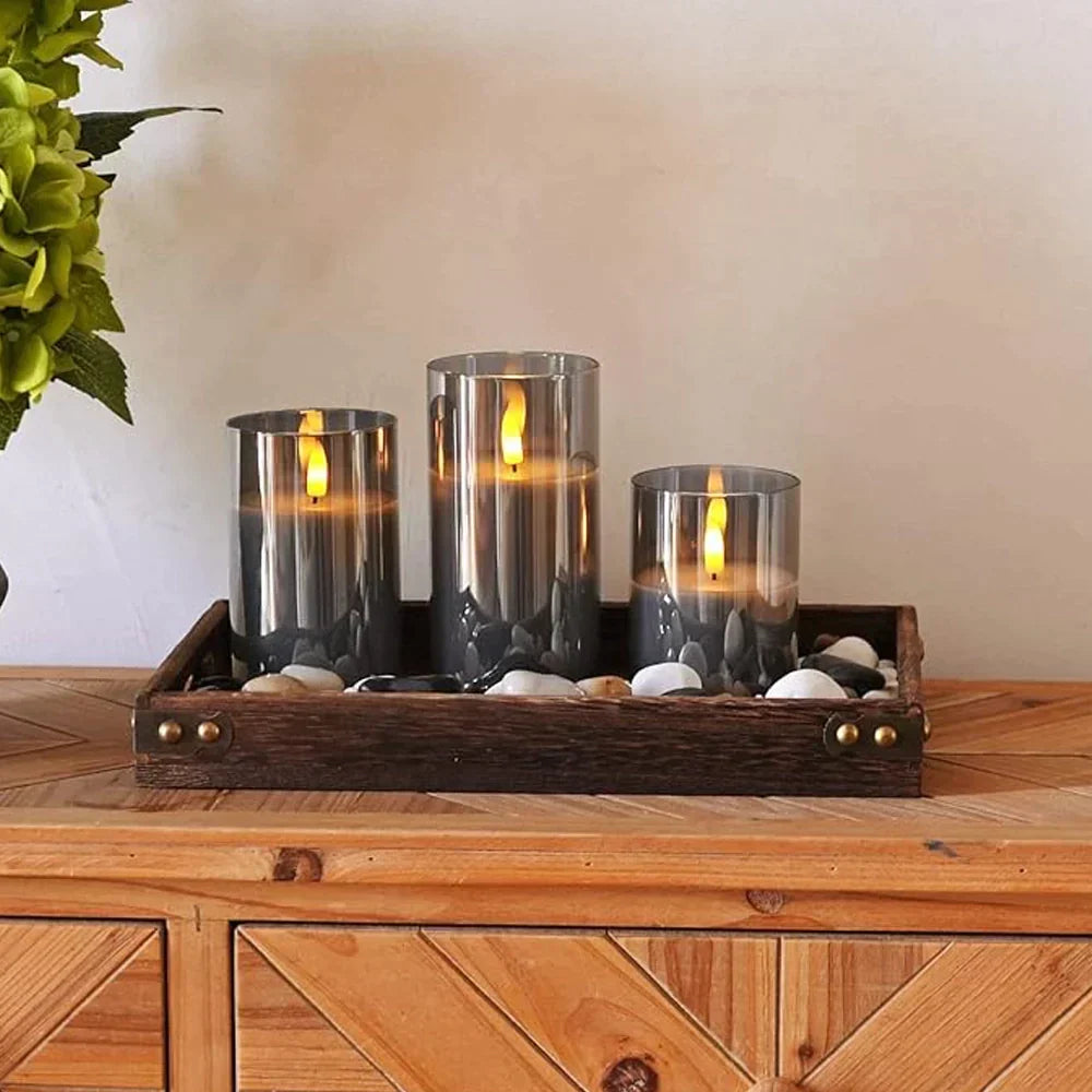 LED Kerzen Set aus Echtwachs mit Fernbedienung | Timer, Dimmer und flackerndes Licht | Sicher ohne offene Flamme 5