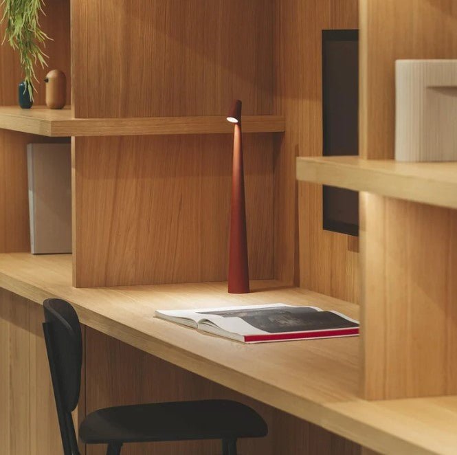 Kabellose LED-Tischlampe mit Akku | Nordisches Design aus Metall und Glas | Ideal für Nachttisch, Schreibtisch und Wohnraum 4