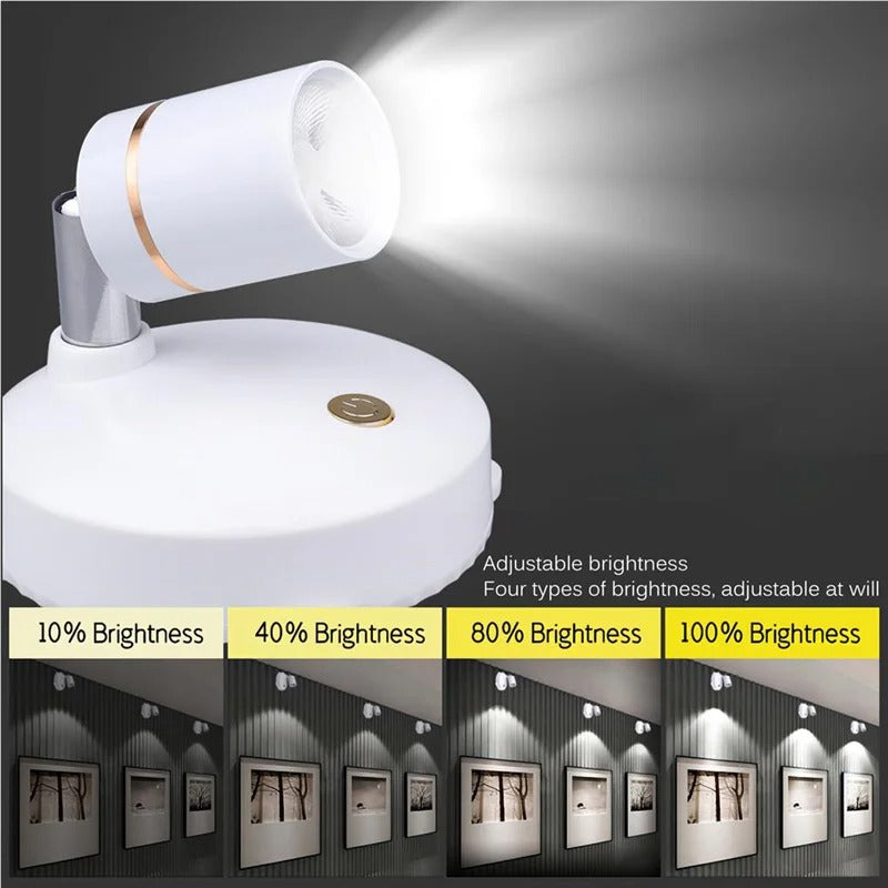 Kabelloser LED-Strahler im 2er-Set | Weiß, 10,8 x 10,8 x 4,2 cm | Dimmbar mit Fernbedienung, batteriebetrieben 5