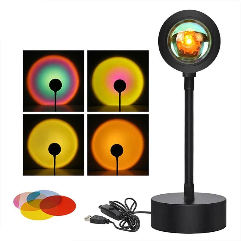 Sonnenuntergangs-Projektorlampe LED, USB-Anschluss | 16 Farben + Fernbedienung | Stimmungslicht für Wand, Zimmer & Fotos 4