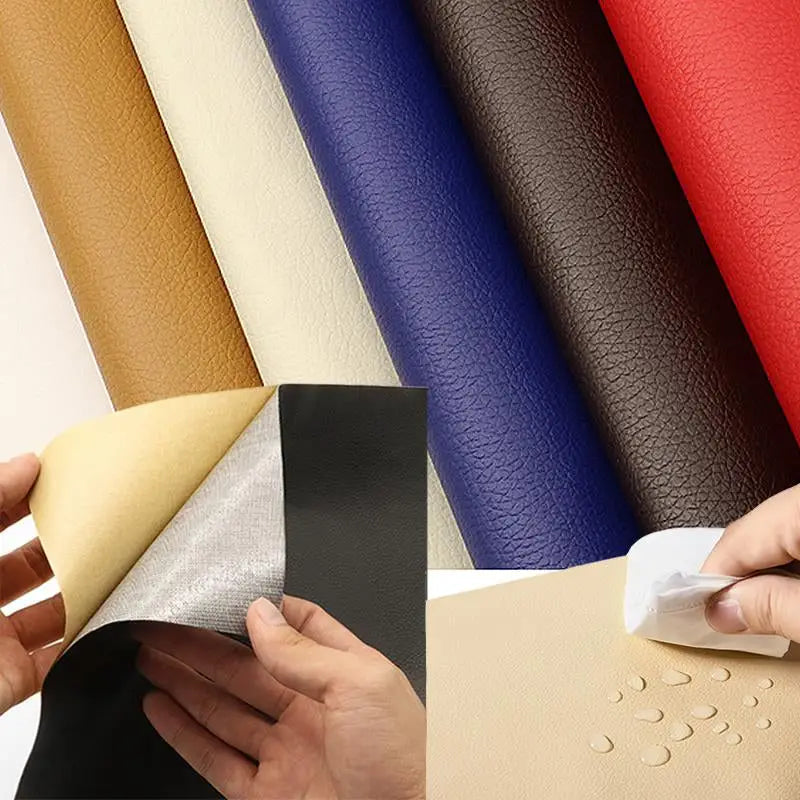Selbstklebender Lederreparatur-Patch 50 × 138 cm | Zuschneidbar, 11 Farben | Wasserdicht & Robust für Sofa, Auto & Taschen 1