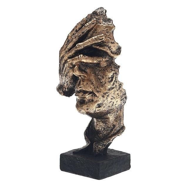 Abstrakte Skulptur Gold aus Resin | Skandinavisches Design, mattes oder glänzendes Finish | Blickfang für Regal und Schreibtisch 8