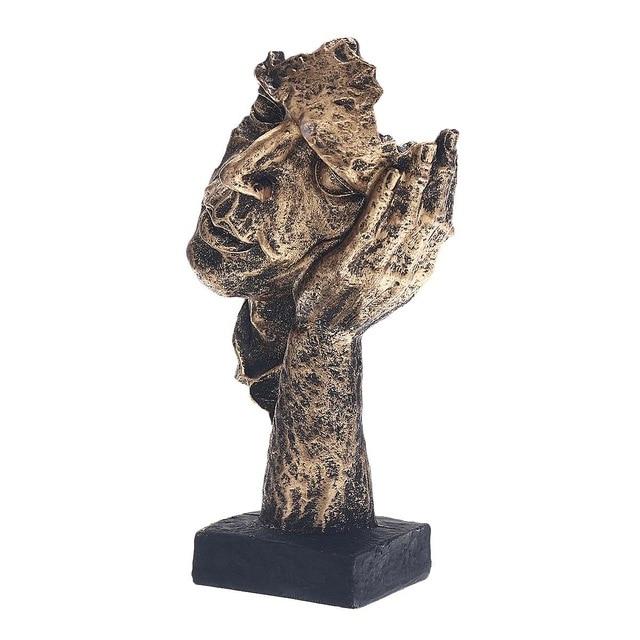 Abstrakte Skulptur Gold aus Resin | Skandinavisches Design, mattes oder glänzendes Finish | Blickfang für Regal und Schreibtisch 9