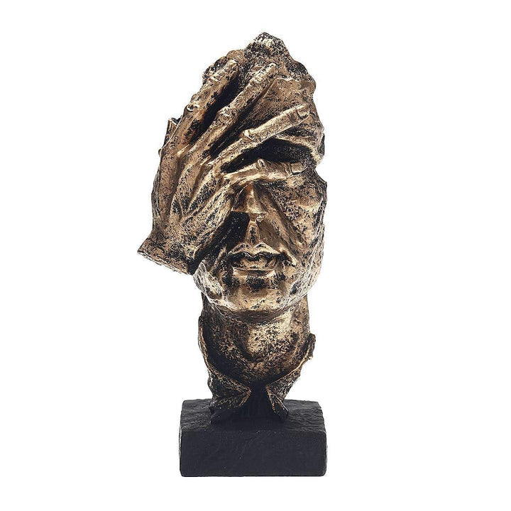 Abstrakte Skulptur Gold aus Resin | Skandinavisches Design, mattes oder glänzendes Finish | Blickfang für Regal und Schreibtisch 10