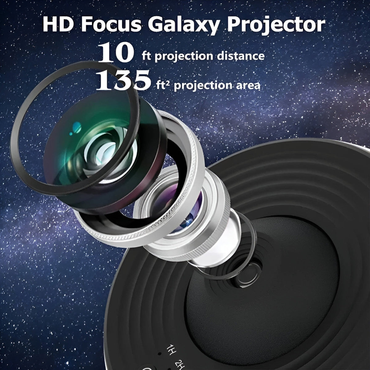 Galaxie-Projektor Sternenhimmel 360° | 13 Projektionsscheiben, doppelte Helligkeit | Abschaltautomatik, leises Nachtlicht 3