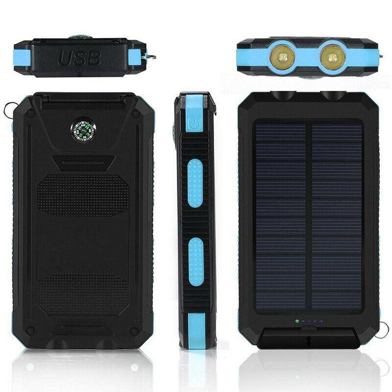 Solar Powerbank 20000 mAh | Wasserdicht, Stoßfest & Regenbeständig | LED-Taschenlampe mit mehreren Modi für Camping und Reisen 10