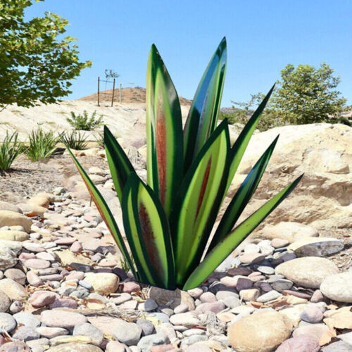 Agave Skulptur aus Metall | 27, 35 oder 55 cm, handbemalt | Rostfrei und wetterfest für Garten, Terrasse und Wohnraum 6