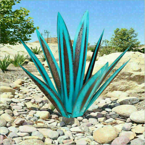 Agave Skulptur aus Metall | 27, 35 oder 55 cm, handbemalt | Rostfrei und wetterfest für Garten, Terrasse und Wohnraum 8