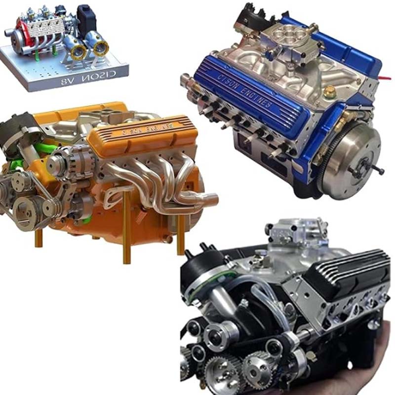 Mehrzylinder-Verbrennungsmotor Modellbausatz | Benzin & CDI-Zündung, startfähig | CNC-Metallteile, RC-kompatibel 11