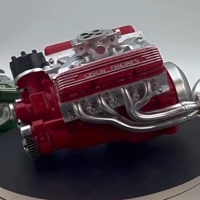 Mehrzylinder-Verbrennungsmotor Modellbausatz | Benzin & CDI-Zündung, startfähig | CNC-Metallteile, RC-kompatibel 6