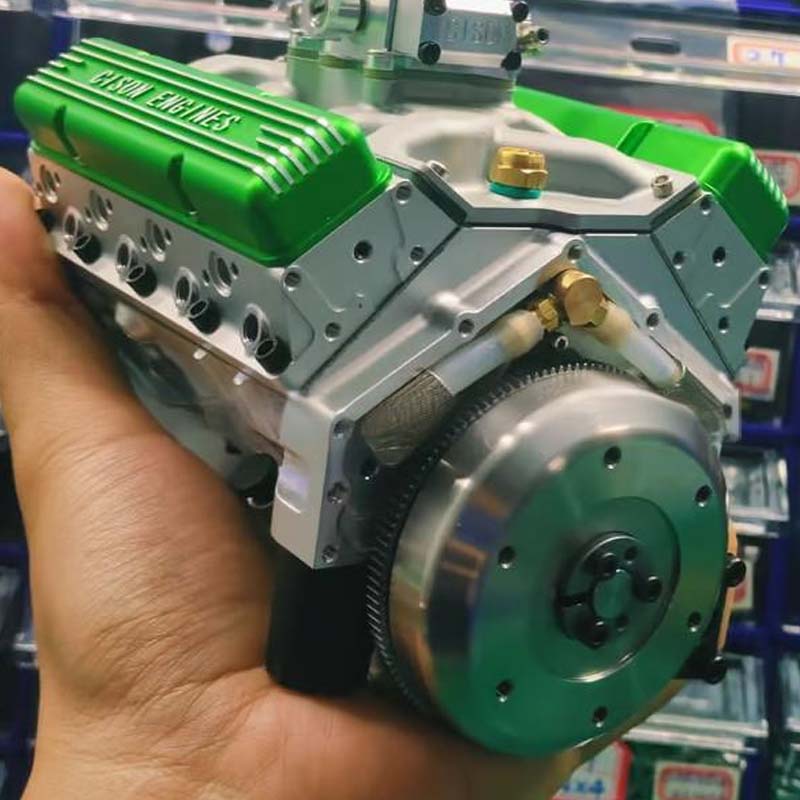 Mehrzylinder-Verbrennungsmotor Modellbausatz | Benzin & CDI-Zündung, startfähig | CNC-Metallteile, RC-kompatibel 4