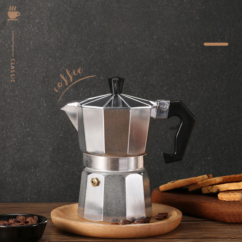 Espressokocher Aluminium Retro herdplattentauglich mit Druckventil
