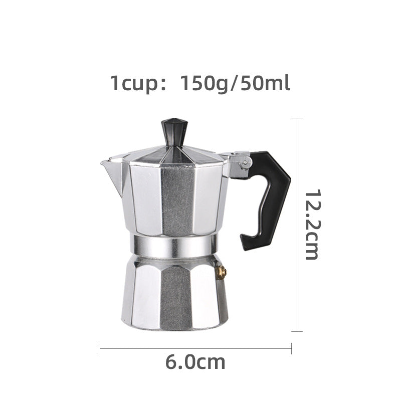 Espressokocher Aluminium Retro herdplattentauglich mit Druckventil