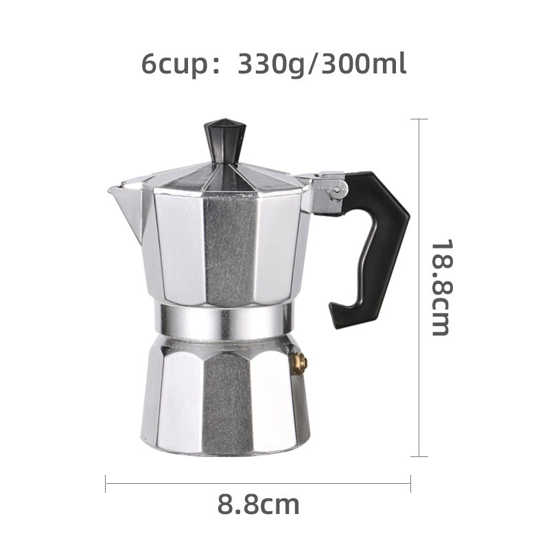 Espressokocher Aluminium Retro herdplattentauglich mit Druckventil