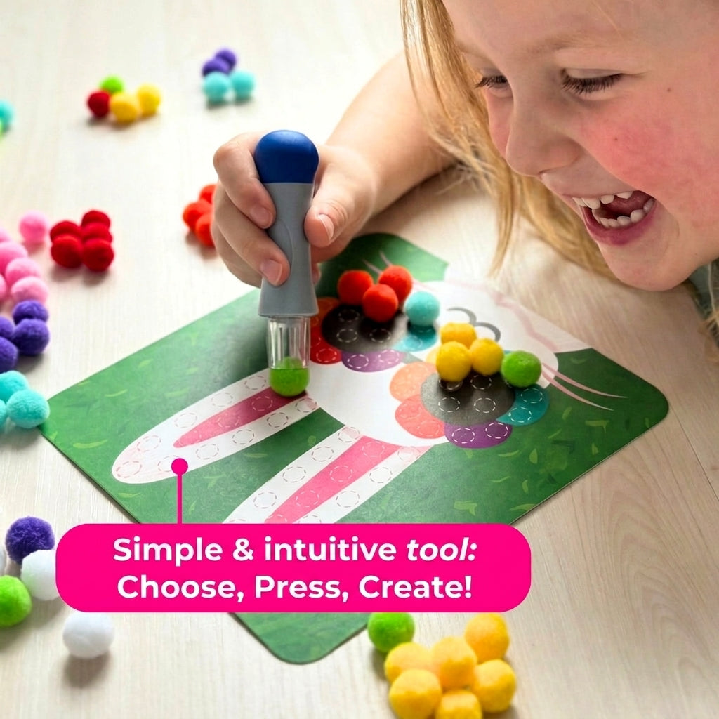 Pompon-Bastelset 600 Stück | Bunte Farbmischung, verschiedene Größen | Fördert Kreativität und Feinmotorik bei Kindern 4