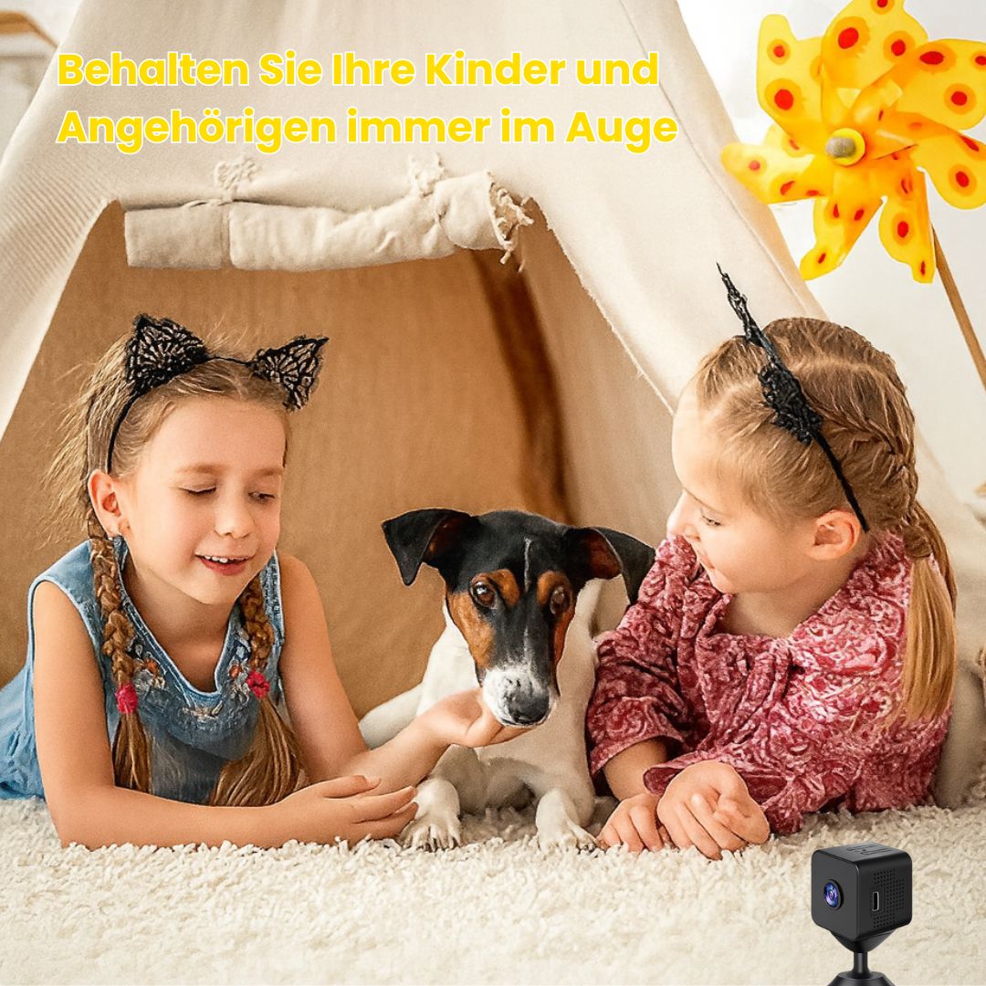 Mini Überwachungskamera kabellos | 1080P Full HD, magnetische Halterung | Wetterfest, Akku, Nachtsicht, App-Steuerung 3