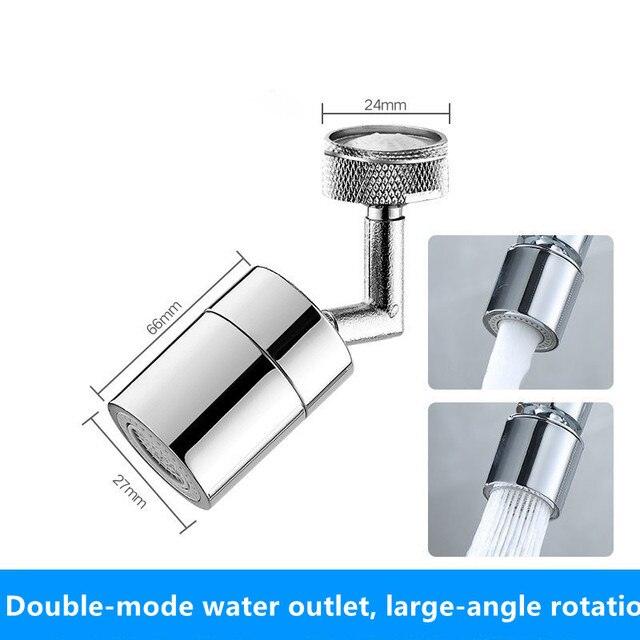360° Drehbarer Wasserhahnaufsatz aus Kupfer und ABS | 1080° Flexibler Kopf, 2 Strahlmodi | Ideal für Küche und Bad 5