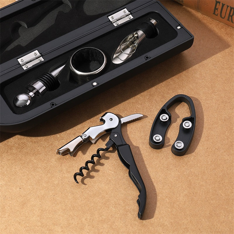 Wein Geschenkset für Damen aus Edelstahl | 5-teilig in Flaschenbox mit Magnetverschluss | Geschenk für Weinliebhaberinnen 4
