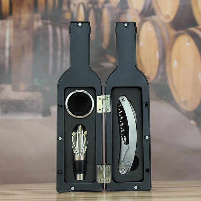 Wein Geschenkset für Damen aus Edelstahl | 5-teilig in Flaschenbox mit Magnetverschluss | Geschenk für Weinliebhaberinnen 6