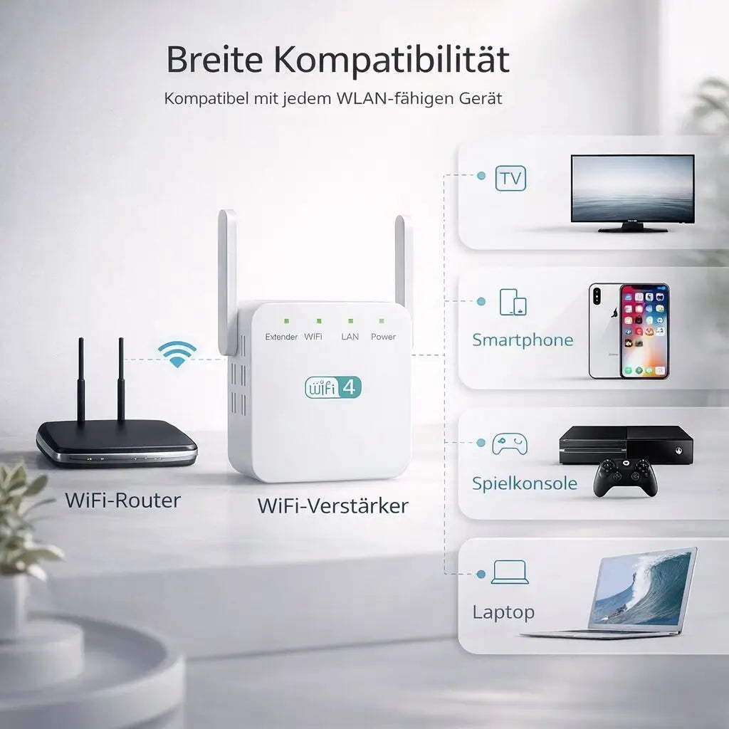 WLAN Verstärker Repeater | 300 Mbps, bis zu 50 m Reichweite | Verstärker, Router & Access Point in einem Gerät 4