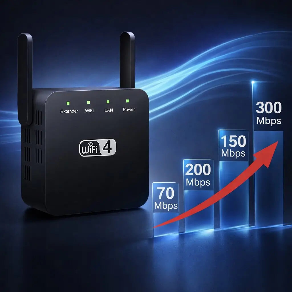 WLAN Verstärker Repeater | 300 Mbps, bis zu 50 m Reichweite | Verstärker, Router & Access Point in einem Gerät 5