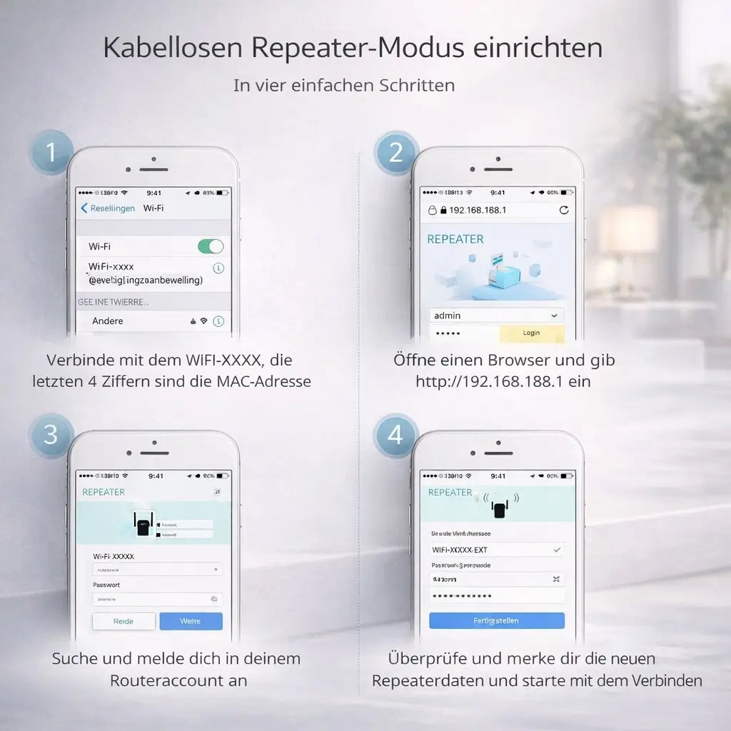 WLAN Verstärker Repeater | 300 Mbps, bis zu 50 m Reichweite | Verstärker, Router & Access Point in einem Gerät 16