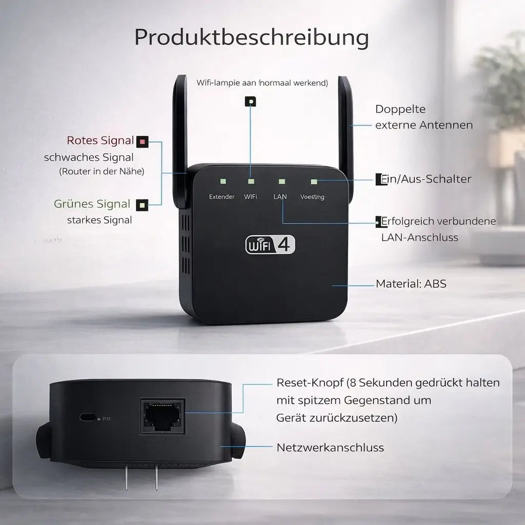 WLAN Verstärker Repeater | 300 Mbps, bis zu 50 m Reichweite | Verstärker, Router & Access Point in einem Gerät 15