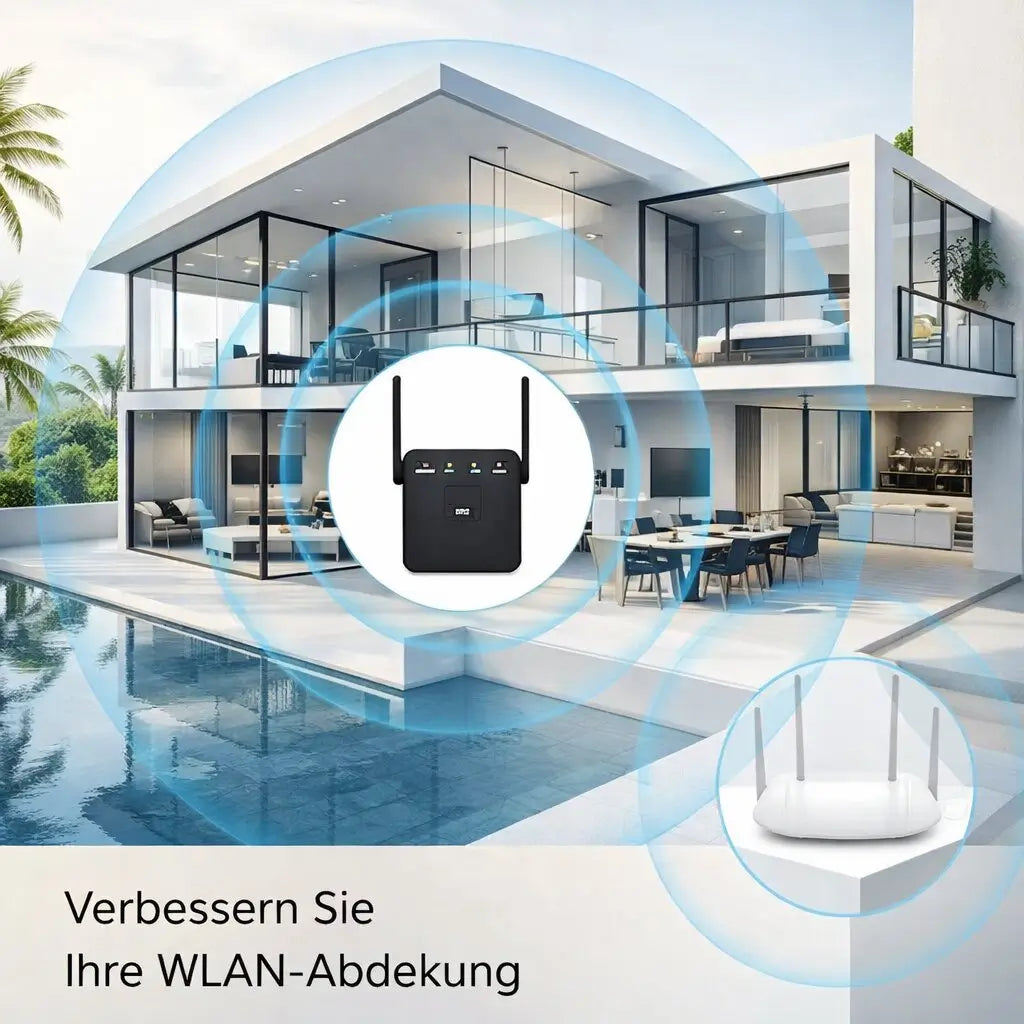 WLAN Verstärker Repeater | 300 Mbps, bis zu 50 m Reichweite | Verstärker, Router & Access Point in einem Gerät 9