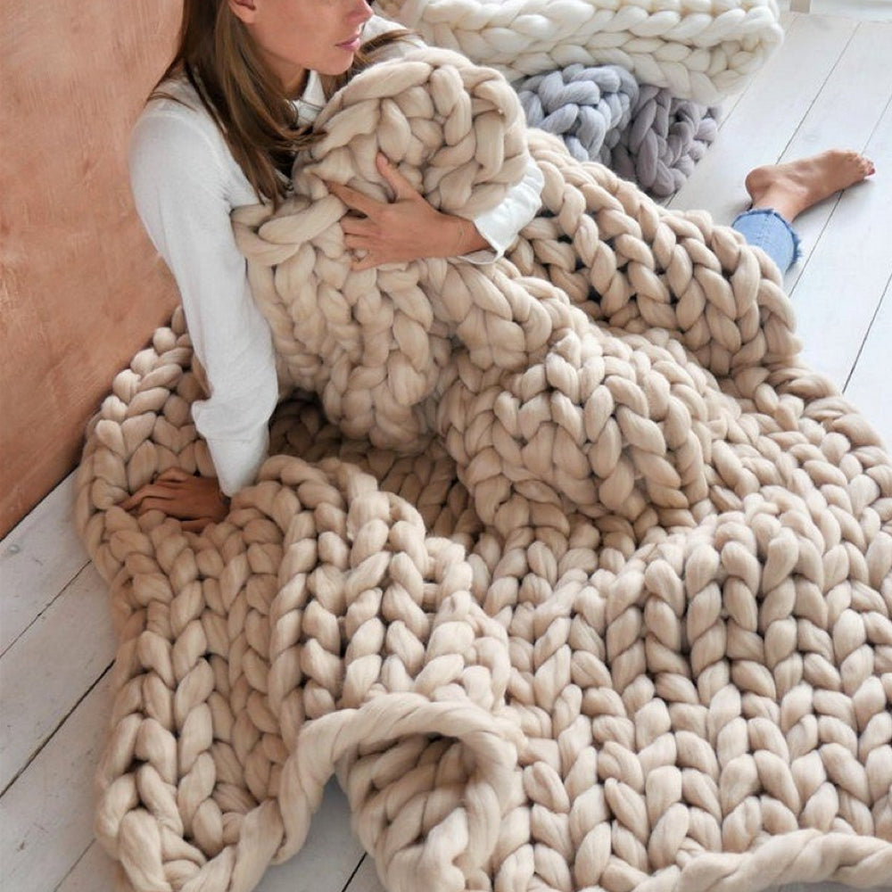 XXL Chunky Strickgarn 1000 g | Extra Dickes Wollgarn für Decken, Kissen & DIY‑Projekte | Weich, Flauschig und Schnell Strickbar 6