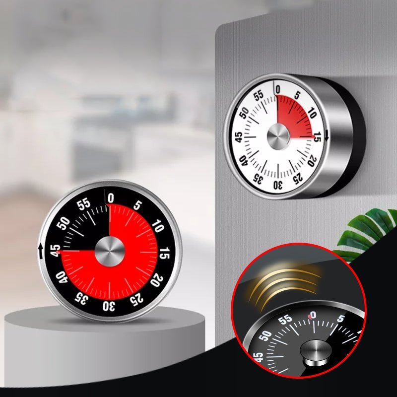Mechanischer Küchentimer Edelstahl | Magnetische Rückseite ohne Batterien | Präzise Zeitmessung für Küche, Sport und Alltag 3